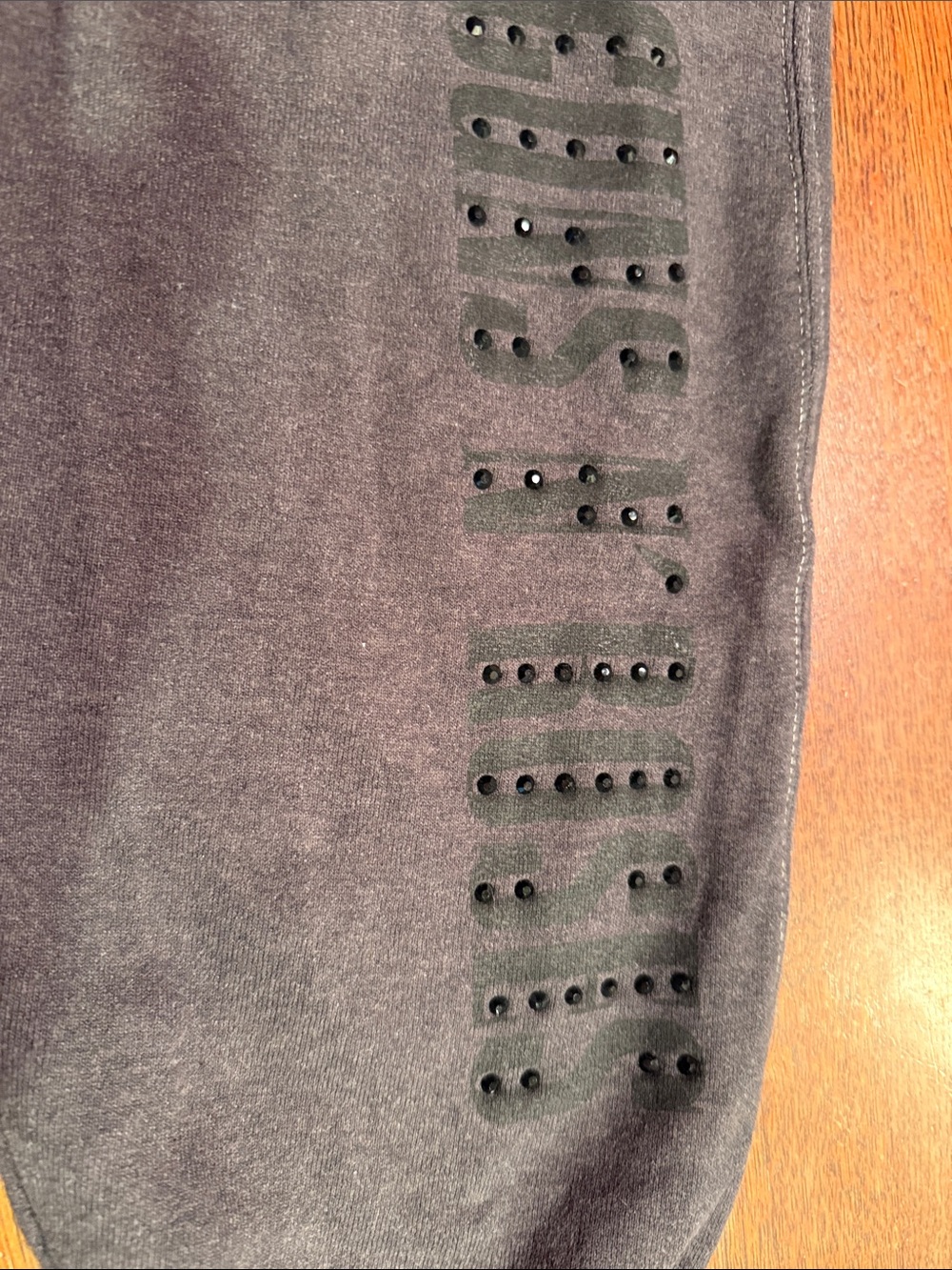 Women's Gray Guns and Roses, Studded Cross Hooded Sweatshirt - Picture 3 of 4